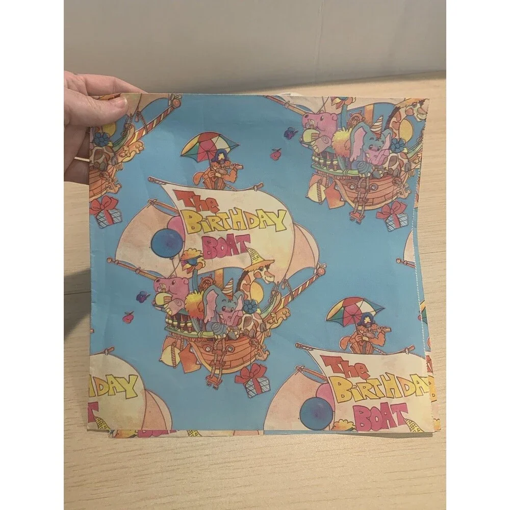 Vintage 70's Kid's Birthday Gift Wrap
